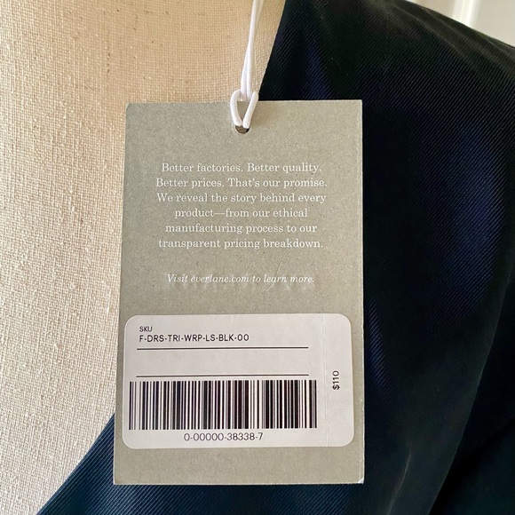 EVERLANE NWT Japanese GoWeave Long-Sleeve Mini Wrap Dress - Picture 11 of 11